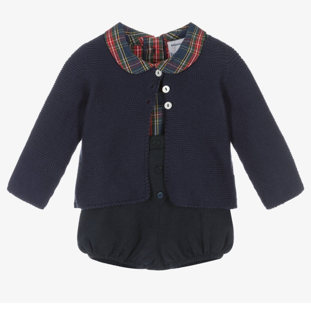 Boys Navy Blue Shorts Set